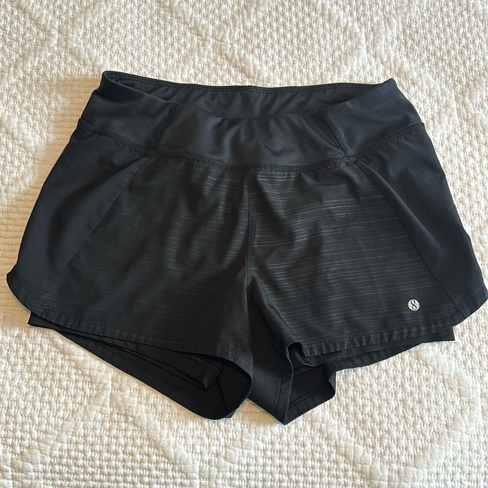 Layer 8 Black and Gray Womens Athletic Shorts Size XS